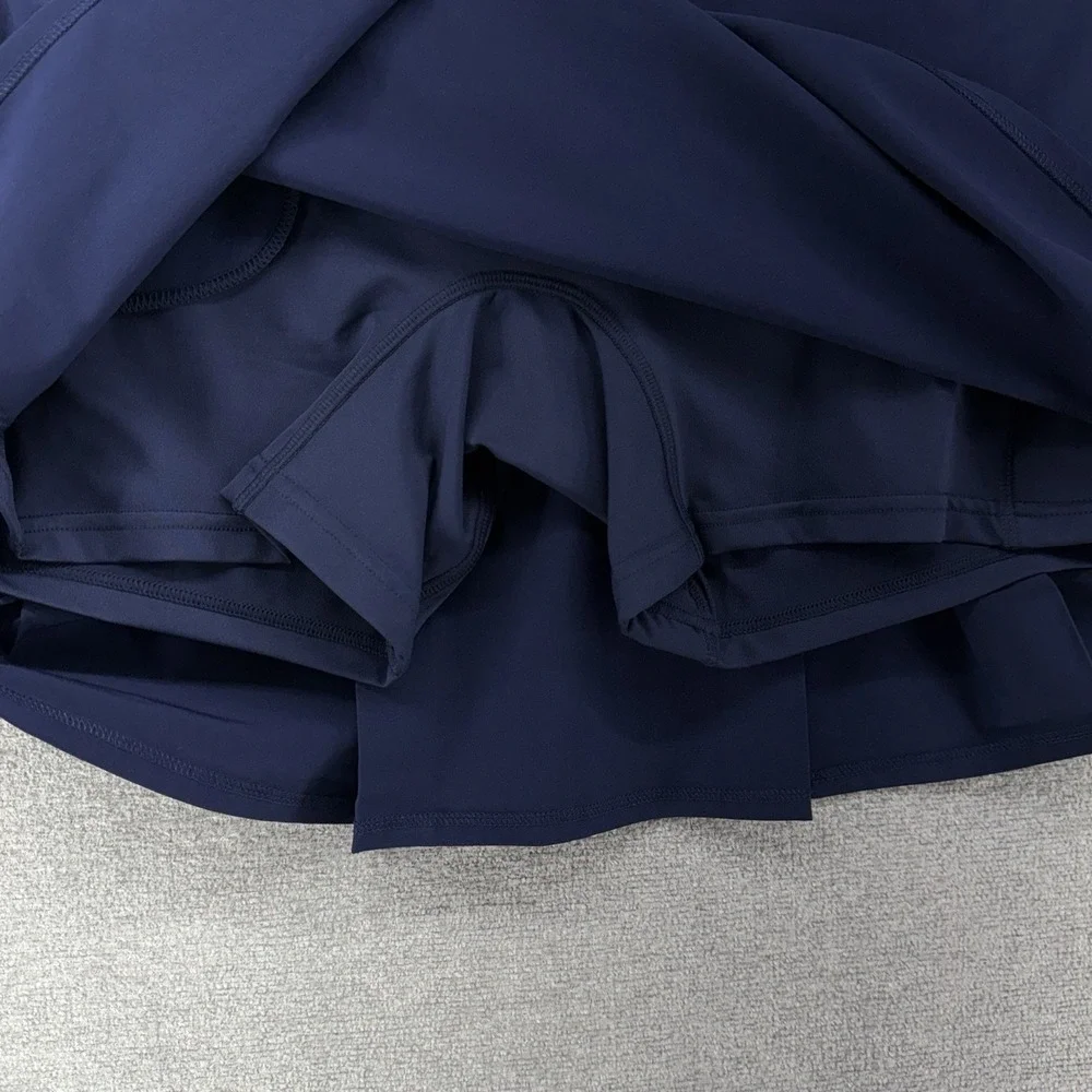 RLX Ralph Lauren Golf Skort Women Large Navy Blue Pleated Back Tennis NEW $128